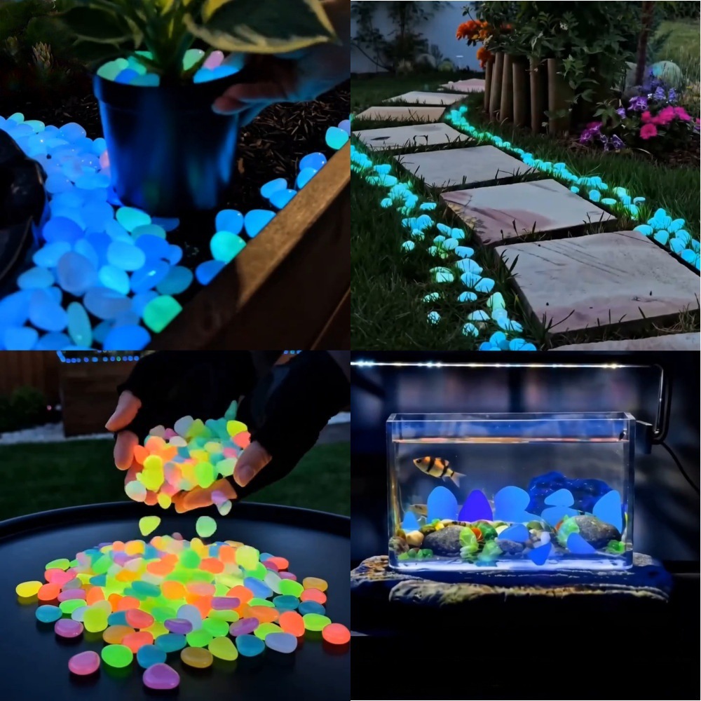 Aquarium Planted Tank - Ciottoli luminosi colorati che si illuminano